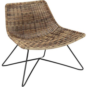 Kare-Design Stuhl , Braun, Schwarz , Metall, Kunststoff , 53x78x56 cm , wetterfest , Esszimmer, Stühle, Esszimmerstühle, Vierfußstühle