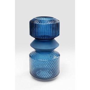 Kare-Design Vase, Blau, Glas, 18x36x18 cm, handgemacht, Dekoration, Vasen, Glasvasen