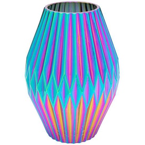 Kare-Design Vase, Mehrfarbig, Glas, 17x24x17 cm, zum Stellen, handgemacht, Dekoration, Vasen, Glasvasen