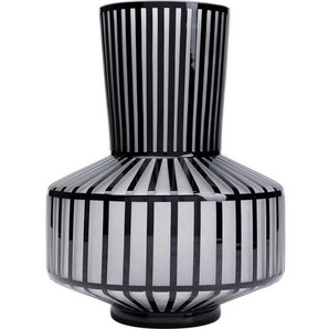 Kare-Design Vase, Schwarz, Weiß, Glas, 24x31x24 cm, Dekoration, Vasen, Glasvasen