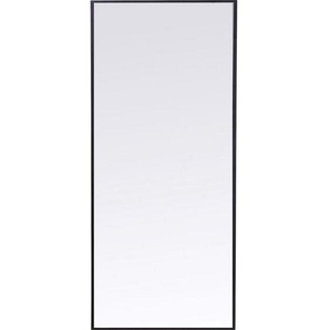 Kare-Design Wandspiegel, Schwarz, Glas, rechteckig, 60x180x2.5 cm, senkrecht und waagrecht montierbar, in verschiedenen Größen erhältlich, Spiegel,