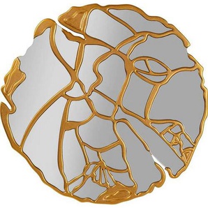 Kare-Design Wandspiegel, Gold, Glas, Holzwerkstoff, rund, 100x100x2.5 cm, Spiegel, Wandspiegel