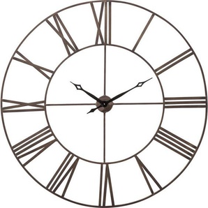 Kare-Design Wanduhr , Anthrazit, Bronze , Metall , 120.5x120.5x4 cm , Dekoration, Uhren, Wanduhren