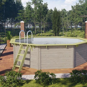 Karibu Gartenpool-Set »Modell 2« - grau - Edelstahl -