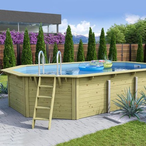 Karibu Gartenpool-Set »Modell 4« - blau - Edelstahl -