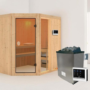 Karibu Sauna »Amy 2« - naturfarben - Wolle -
