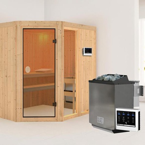 Karibu Sauna »Amy 2« - naturfarben - Wolle -