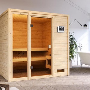 Karibu Sauna »Ciera« - naturfarben -