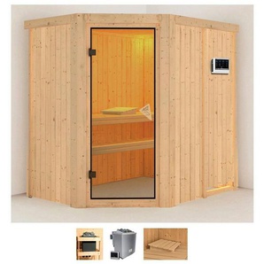 Karibu Sauna Clara, BxTxH: 151 x 196 x 198 cm, 68 mm, (Set) 9 KW-Bio-Ofen mit externer Steuerung