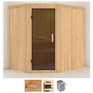Karibu Sauna Clara, BxTxH: 151 x 196 x 198 cm, 68 mm, (Set) 9 KW-Ofen mit integrierter Steuerung