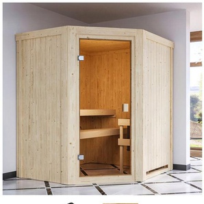 Karibu Sauna Faurin, BxTxH: 170 x 151 x 198 cm, 68 mm, mit Ofen 9 kW integr. Strg.