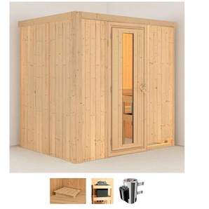 KARIBU Sauna Finja Saunen 3,6-kW-Plug & Play Ofen mit integrierter Steuerung beige (naturbelassen) Saunen