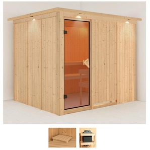 KARIBU Sauna Gitte Saunen ohne Ofen beige (naturbelassen) Saunen