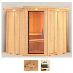 Karibu Sauna Jarin, BxTxH: 210 x 210 x 202 cm, 68 mm, (Set) ohne Ofen