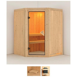 Karibu Sauna Larin, BxTxH: 151 x 151 x 198 cm, 68 mm, (Set) ohne Ofen