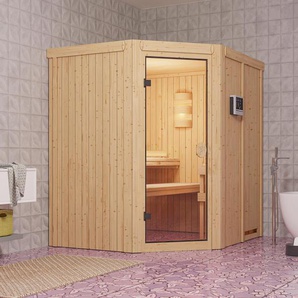 Karibu-Sauna »Lillian« - naturfarben - Massivholz -