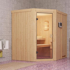 Karibu-Sauna »Lillian« - naturfarben - Massivholz -