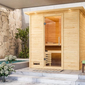 Karibu Sauna Menja, BxTxH: 224 x 210 x 206 cm, 40 mm, (Set) ohne Ofen