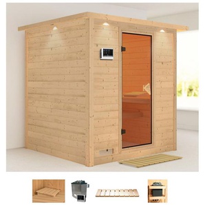 KARIBU Sauna Menja Saunen 9-kW-Ofen mit externer Steuerung beige (naturbelassen) Saunen