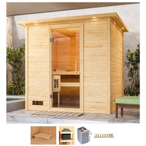 KARIBU Sauna Menja Saunen 9-kW-Ofen mit integrierter Steuerung beige (naturbelassen) Saunen