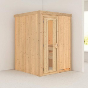 Karibu Sauna Milaja, BxTxH: 151 x 151 x 198 cm, 68 mm, (Set) ohne Ofen