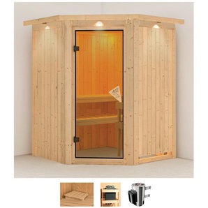 KARIBU Sauna Nanna Saunen 3,6-kW-Plug & Play Ofen mit integrierter Steuerung beige (naturbelassen) Saunen
