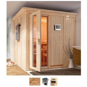 Karibu Sauna Rodin, BxTxH: 210 x 210 x 202 cm, 68 mm, (Set) 9-kW-Ofen mit externer Steuerung