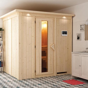 Karibu Energiesparsauna »Seco« - naturfarben - Edelstahl -