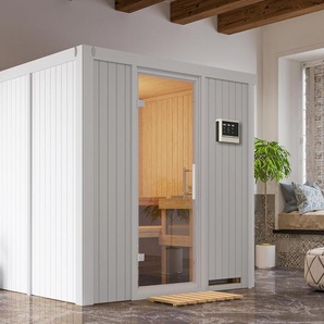 Karibu Sauna »Shari« - grau - Wolle -