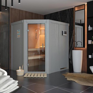 Karibu Sauna »Sini« - grau - Wolle -