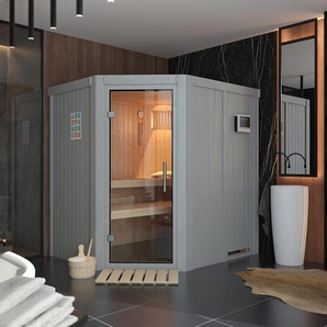 Karibu Sauna »Sini« - grau - Wolle -