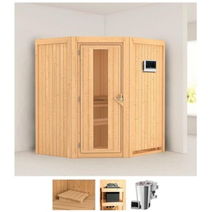 KARIBU Sauna Tomke Saunen 3,6-kW-Bio-Plug & Play Ofen mit externer Steuerung beige (naturbelassen) Saunen