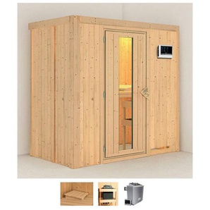 Karibu Sauna Vada, BxTxH: 196 x 118 x 198 cm, 68 mm, (Set) 9 KW-Ofen mit externer Steuerung