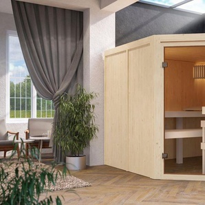 Karibu Sauna Ystad, BxTxH: 2310 x 2310 x 1980 cm, 68 mm, inklusive Ofenschutzgitter und Tür