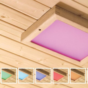 Karibu Saunaleuchte LED-Farblichtanwendung Größe 2, LED fest integriert, mit Fernbedienung, für Innensaunen