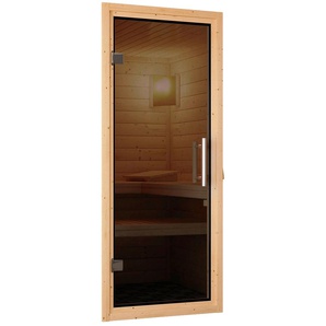 KARIBU Saunatür Türpaket 38 + 40 mm Modern - Graphit Türen Gr. 65,60 cm, Türanschlag wechselbar, grau (graphit) Saunatüren