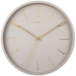 Karlsson Wanduhr Belle, Grau, Gold, Metall, 35x35x4 cm, Dekoration, Uhren, Wanduhren