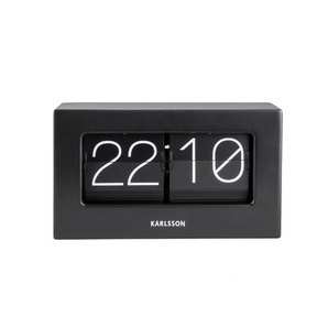 Karlsson Wanduhr Boxed Flip, Schwarz, Metall, 20.5x11.5x7 cm, Dekoration, Uhren, Wanduhren
