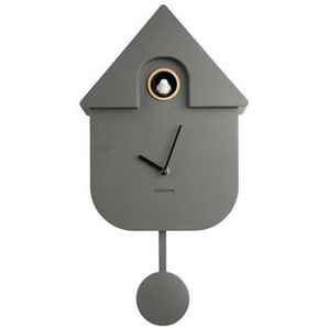 Karlsson Wanduhr Modern Cuckoo, Olivgrün, Kunststoff, 21.5x41x8.5 cm, Dekoration, Uhren, Wanduhren