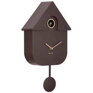 Karlsson Wanduhr Modern Cuckoo, Cappuccino, Kunststoff, 21.5 cm, Schlagwerk, Dekoration, Uhren, Wanduhren