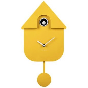 Karlsson Wanduhr Modern Cuckoo, Gelb, Kunststoff, 21.5x41x8.5 cm, Dekoration, Uhren, Wanduhren