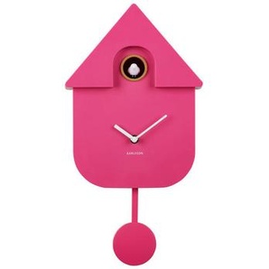 Karlsson Wanduhr Modern Cuckoo, Pink, Kunststoff, 21.5x41x8.5 cm, Dekoration, Uhren, Wanduhren