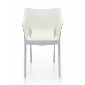 Kartell Armlehnstuhl Dr. No wachsweiss weiß, Designer Philippe Starck, 78.5x51.5x66 cm