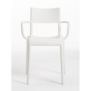 Kartell Armlehnstuhl Generic A weiß, Designer Philippe Starck, 79x52.5x52 cm