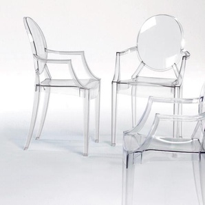 Kartell Armlehnstuhl Louis Ghost, Designer Philippe Starck, 95x56.5x58.5 cm