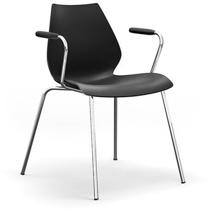 Kartell Armlehnstuhl Maui grau, Designer Vico Magistretti, 77x58x52 cm