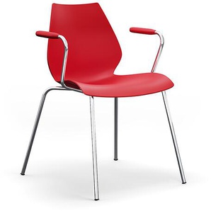 Kartell Armlehnstuhl Maui rot, Designer Vico Magistretti, 77x58x52 cm