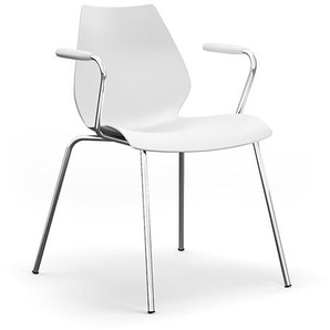 Kartell Armlehnstuhl Maui weiß, Designer Vico Magistretti, 77x58x52 cm
