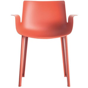 Kartell Armlehnstuhl Piuma rostrot, Designer Piero Lissoni, 77x62x54 cm