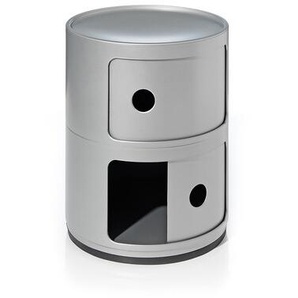 Kartell Container Componibili silberfarben, Designer Anna Castelli Ferrieri, 40 cm